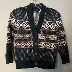 NWOT rag & bone DARK GREY and White Patterned Cardigan